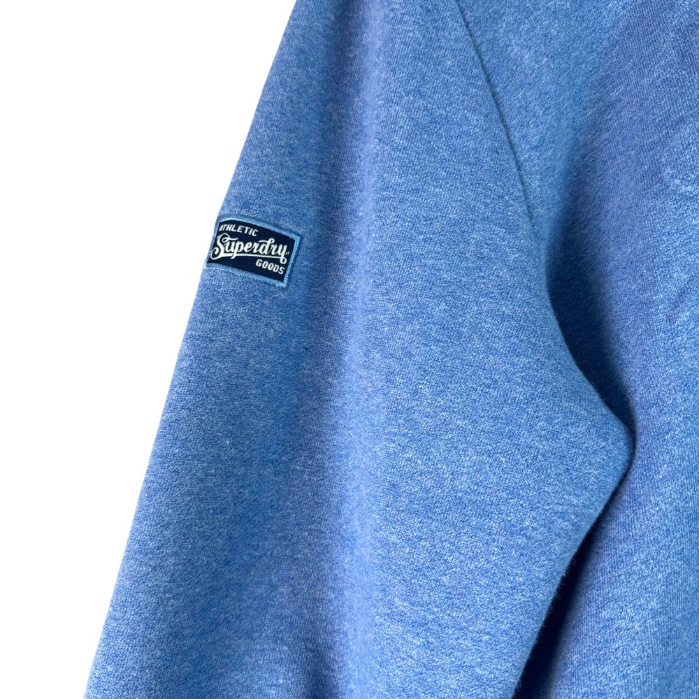 Vintage Superdry Mens Tokyo Logo Hoodie Blue on Blue Pullover Hoodie Sz L Large - Picture 4 of 5